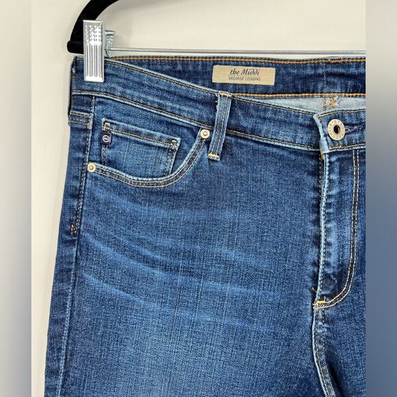 AG Adriano Goldschmied The Middi Mid Rise Legging Jeans Denim Stretch Blue 32 - Picture 7 of 10